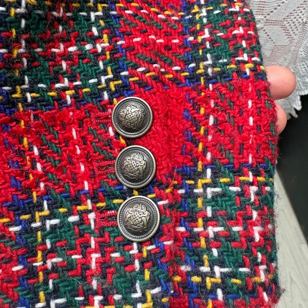 Talbots Petite Red Tartan Wool Blend Blazer | Classic Preppy | 12P - Picture 6 of 10